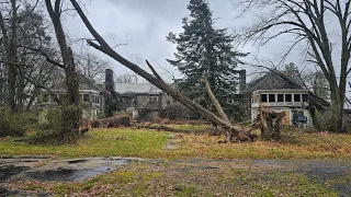 Inside Entire Town Of Mansions, Church, School After 22 Years. Abandoned Farm School