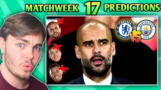 Premier League matchweek 17 predictions