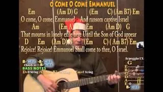 O Come O Come Emmanuel (Christmas) Fingerstyle Guitar Cover Lesson Lyrics - Sing and Play