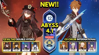 NEW Spiral Abyss 4.1 Floor 12 (9 Stars) C0 HU TAO & C0 CHILDE - Genshin Impact 4.1