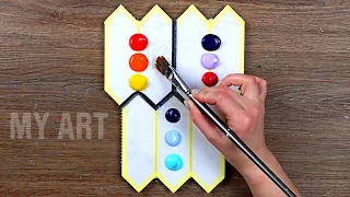 3 Simple Mini Acrylic Painting Ideas on Marble