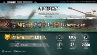 KV-220-2: 2k bouce - 2k damage assisted - no premium  rounds