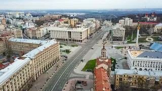 [4K] Пустой КИЕВ с высоты птичьего полета