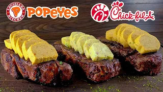 I made STEAKS from Popeyes & Chick-fil-A! WHAT!?