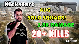 LG Kickstart - 20+ KILLS (2.8K Damage) - AUG - SOLO vs SQUADS! - PUBG