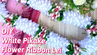 How To Make White Pikake Flower Ribbon Lei for Graduation Special Event DIY