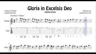 Gloria in Excelsis deo Guitar Tablature Sheet music for Tab Guitar C Christmas Carol