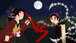 Yoriichi Vs Tanjiro Demon King (Kimetsu no Yaiba) || Stick Nodes