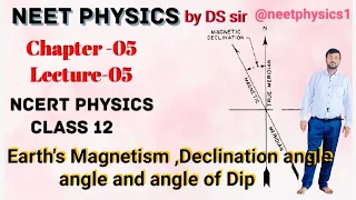 Earth's Magnetism, Angle of declination and angle of Dip (inclination angle) | #NEETphysics