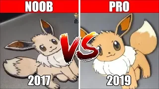 (Noob VS Pro) MY PANCAKE ART PROGRESS IN 2 YEARS - Pokemon All Eevee Evolutions