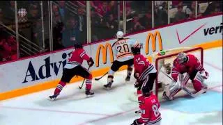 Nick Leddy's Delay of Game Penalty No Call OT June 15 2013 Game 2 Stanley Cup Finals HD