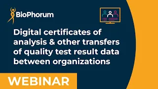 Digital certificates of analysis & other transfers of quality test result data between organizations
