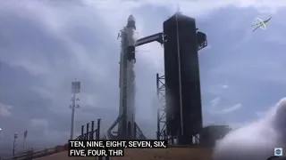 Запуск рокеты Crew Dragon компании SpaceX Илона Маска