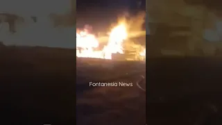 🔥Сильнейший прилет неизвестного БПЛА в Подмосковье/Fire near the Moscow due to the attack of drone