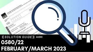 0580/22 February/March 2023 Marking Scheme (MS) *Audio Voiceover