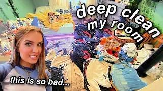 extreme deep cleaning my room?? *declutter + organize*