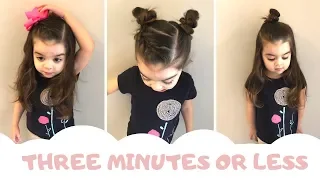 3 THREE MINUTE Hairstyles For Toddler Girls | Quick and Easy