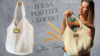 AMAZING Crochet Bag | Very Easy | Square Background | Crochet TUTORIAL | Suellen Pontes