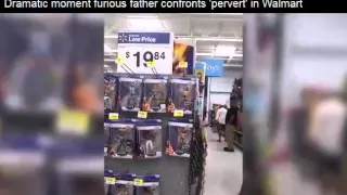 Dramatic moment furious father confronts 'pervert' in Walmart