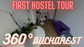 360 ROMANIA 🇷🇴: "First Hostel" Tour in Bucharest, nice, cheap, clean place to stay