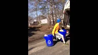 Garbage man doing work