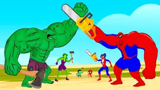 Evolution Of HULK HAMMER Family Vs SPIDER-MAN CHAINSAW Family : Who Is The King Of Super Heroes ?