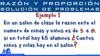 Razones y proporciones solución de problemas | Ejemplo 1