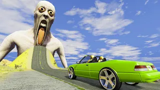 Epic Escape From The Shy Guy (SCP-096) | Car VS Giant Bulge | Horror Crashes BeamNG.Drive