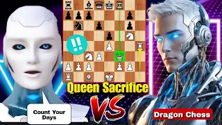 Stockfish 16.1 Brilliantly SACRIFICED His Queen Against Dragon in The Opening | Chess Strategy | AI