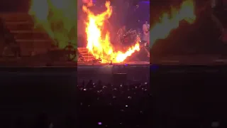Rammstein's Till Lindemann using flamethrower #2 on Flake in the cauldron