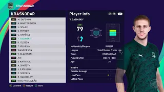 eFootball PES 2021 Season Update - All the players/faces/overs of Tinkoff Russian Premier Liga