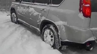 Nissan X-Trail snow T31 sheregesh 2011 (на снежной горке).MP4