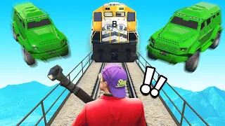 TRAIN + CARS vs RPG! (GTA 5)