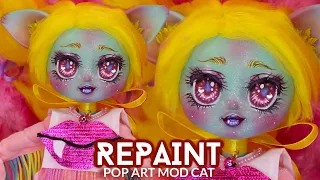 REPAINT ! Pop Art 1960s Kitty OOAK LOL OMG Neonlicious Custom Doll Tutorial •JackyOhhh