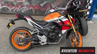 Honda CB 190R  LLEVANDOSE SU FULL SYSTEM + Akrapovic Fibra de carbono - EXOSTOS BOGOTÁ