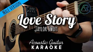 Love Story by Taylor Swift | Acoustic Guitar Karaoke | Male Version | Instrumental | Lyrics