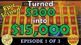 🍀 EPISODE 1 OF 3:  TURNED $300 INTO $15,000!!!  😮 EPIC RUN ON DRAGON LINK SLOTS AT HARD ROCK TAMPA!