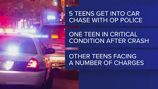 4 teens arrested following  police chase that ended in a crash