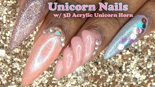 Acrylic Nails Tutorial - How To Acrylic Infill - 3D Unicorn Nails - Nail Polish - Nail Art