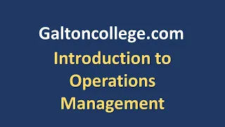 Introduction to Operations Management