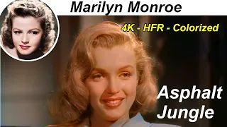 Marilyn Monroe in "Asphalt Jungle" (1950) | 4k Upscaled | 48fps | Colorized