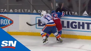 Mathew Barzal Nails Brendan Smith With Questionable Hit From Behind