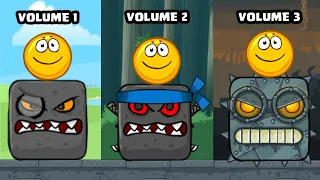 Red Ball 4 - Gold Ball - All Levels - 13 Minutes Speed Gameplay Level 1-45 [Volume 1,2,3]