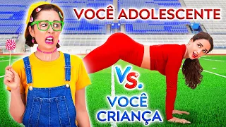 UAU! VOCÊ CRIANÇA VS. VOCÊ ADOLESCENTE || Os Momentos Mais Engraçados, por 123 GO!