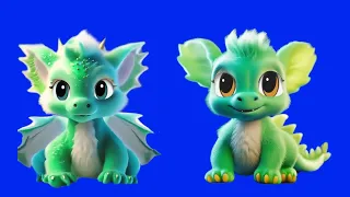 Baby dragons - Blue Screen Animation - symbol of 2024 / Малыши драконы