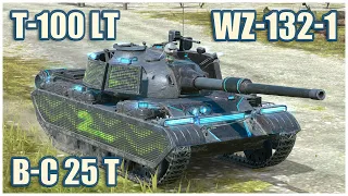 WZ-132-1, T-100 LT & B-C 25 t • WoT Blitz Gameplay