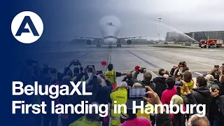 First #BelugaXL landing in Hamburg, Germany