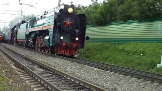 Steam Locomotives Паровозы П36-0120 и ЛВ-0283 02.07.14