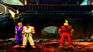 Ryu & Ken Vs Dragon Ken Ultra Diffculty Ultra Fight 2K HDR