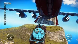 Just Cause 3: How to Liberate a Military Base in Style (Cargo Plane/Tank Stunt)